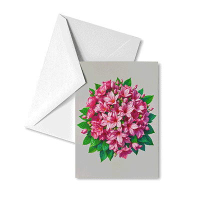 Series of flower bouquet images on greeting cards, spiral notebooks, stickers and magnets available on Threadless